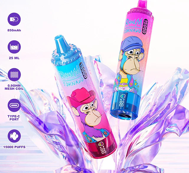 RANDMTORNADO 15000 puffs, potężny e-papieros ładowalny, vape z dużą baterią 850mAh - RandM Tornado 15000 | Pudełko 10 sztuk | 119,99€